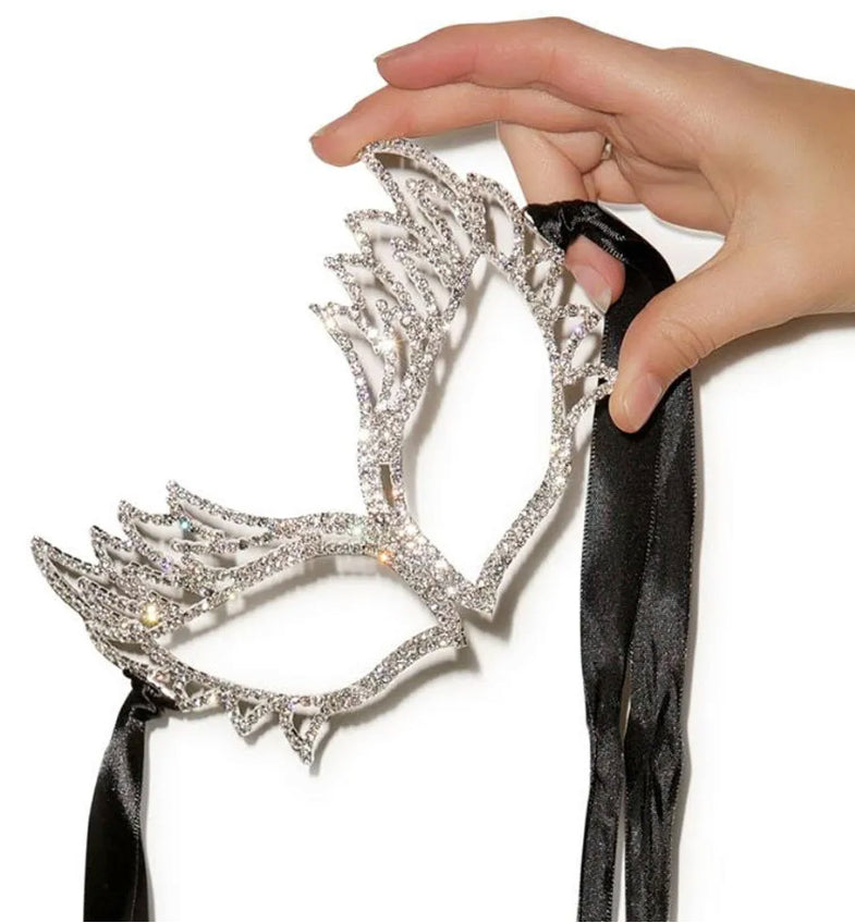 Crystal Rhinestone Masquerade Mask for Women Halloween Prom Party Jewelry